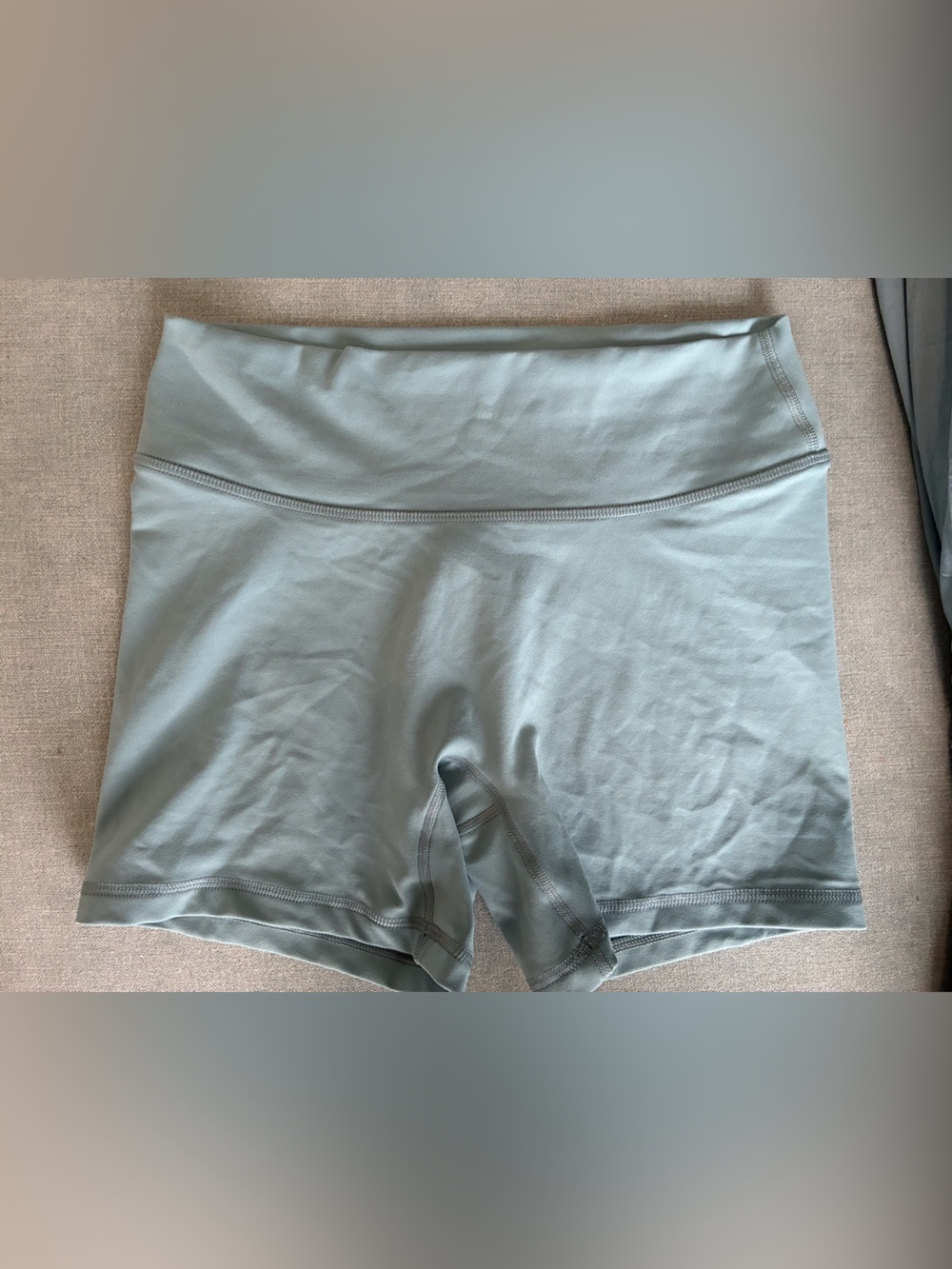 Fleo Women’s High-Waist Bike Shorts in Light Sage smoothsculpt